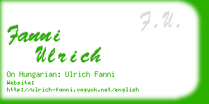 fanni ulrich business card